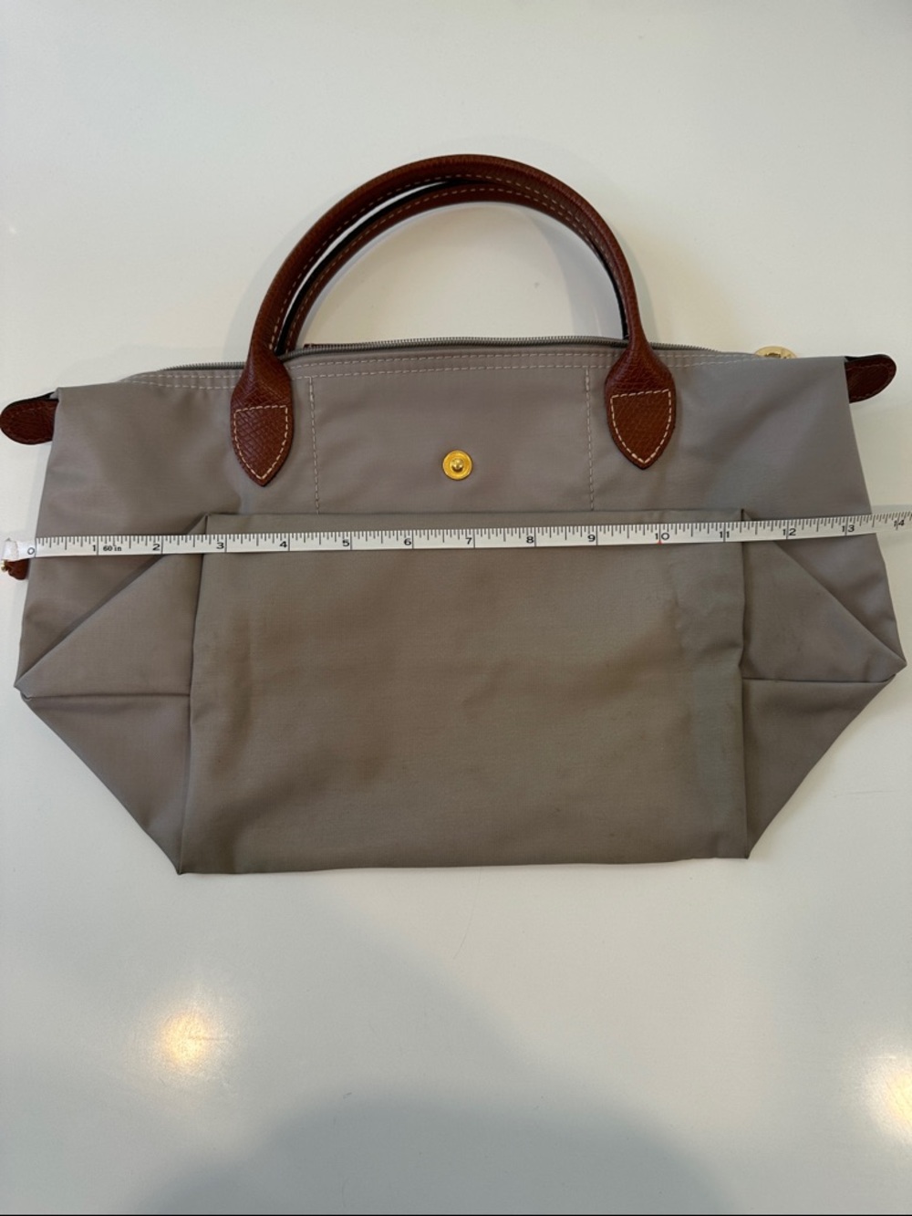 Longchamp Small La Pliage Tote in Light Gray - Picture 6 of 9